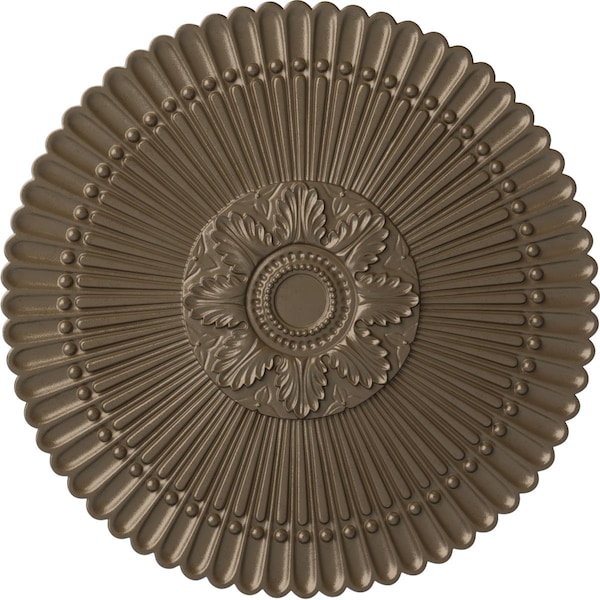Ekena Millwork Nexus Ceiling Medallion (Fits Canopies up to 2 3/4"), Hand-Painted Warm Silver, 30"OD x 1 1/4"P CM30NEWSS - main
